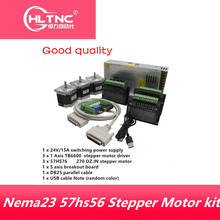 Драйвер шагового двигателя NEMA 23 TB6600 4.0A + 3 двигателя 57HS763004 + 5-осевая плата интерфейса + источник питания 360 Вт 24 В для фрезерного станка с ЧПУ 2024 - купить недорого