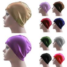 Chapéu turbante com elástico na moda, cores sólidas, feminino, quente, de inverno, touca interna, feminino, envoltório para a cabeça, esporte, novo, 2021 2024 - compre barato
