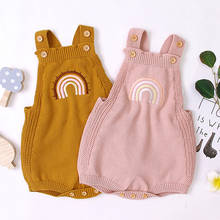 Peleles triangulares de algodón para bebé recién nacido, ropa de punto con tirantes de arcoíris, otoño 2024 - compra barato