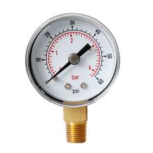 Pressure Gauge 40mm Dial 1/8" BSPT Bottom Mount 15,30,60.100,160 200, 300 PSI & Bar for Air, Gas, Water, Fuel , Liquid 2024 - buy cheap