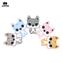 LOFCA 1pcs Husky Silicone Dog Shape Baby Teether Toy Food Grade Silicone BPA Free Animal Teether Pendant Nursing Necklace Making 2024 - buy cheap
