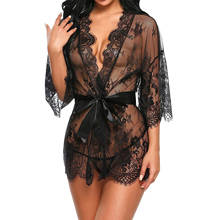 New Sexy Women Lingerie Lace Robe See-through Babydoll Underwear Sleepwear Night Dress Erotic Sex Clothes 2024 - buy cheap