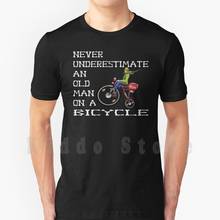 Nunca entenda um homem velho em uma camiseta de bicicleta, camiseta de algodão masculina, ótima para dançar, cores coloridas 2024 - compre barato