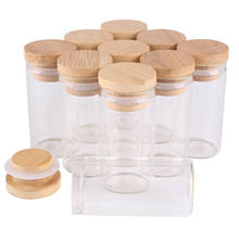 24 pieces 25ml 30*60mm Test Tubes with Bamboo Caps Glass Spice Jars with Bamboo Lids Glass Vials Wishing Bolttes Wish Bottle 2024 - buy cheap