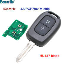 2 Button Remote Key Fob 433MHz 4A PCF7961M chip for Renault Duster Dokker Trafic Master 2013-2017 HU137 blade 2024 - buy cheap