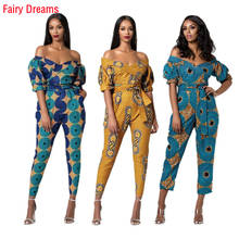 Women Sexy African Jumpsuits Traditional Print Summer African Clothing Off Shoulder Dashiki Ankara Bandage Trousers Pencil Pant 2024 - buy cheap