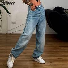 NIBBER high street mid-waist trousers wide-leg pants women punk style casual wear jeans autumn loose pants retro trousers female 2024 - buy cheap