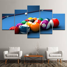 Pinturas en lienzo modulares para decoración del hogar, marco de Arte de pared, 5 piezas, imágenes de billar en Color, sala de estar, impresión moderna, póster 2024 - compra barato
