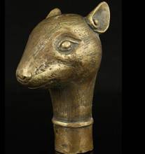 671115908 * + + Ручная работа 12 бронзовых животных резьба мышь статуя тростниковая голова трость 2024 - купить недорого
