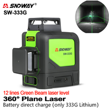 SNDWAY Laser Levels 360 Degree Green 12 Lines Laser Level 3D Rotary Self Leveling Vertical Horizontal Professional SW-333R/333G 2024 - buy cheap