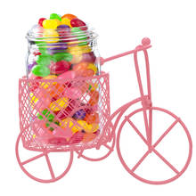 1 pçs criativo doces rack de ferro triciclo carro rack jóias recipiente esponja armazenamento decoração da casa cesta flor vaso armazenamento 2024 - compre barato