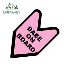 EARLFAMILY 13cm x 12.7cm JDM WAKABA BADGE BABE Not BABY ON BOARD Car Decal Flag Not Vinyl Car Sticker Car Styling 2024 - buy cheap