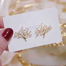 Korea Hot Selling Fashion Jewelry Exquisite 14K Real Gold Tree of Life Earrings Elegant Women's Wedding Party Earrings 2024 - buy cheap