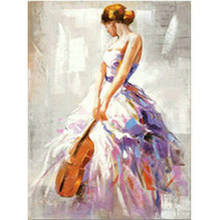 Full Square/Round Drill 5D DIY Diamond Painting "Violin beauty" Embroidery Cross Stitch European woman 5D Home Decor 2024 - buy cheap