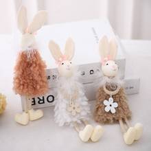 Bonito adorno colgante de conejo de Alpaca para decoración de feliz Pascua, regalos para niños 2024 - compra barato
