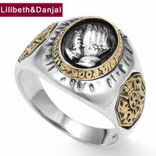 Anillo de compromiso con letra Praying Hands para hombre y mujer, de Plata de Ley 925 pura, joyería fina Vintage a la moda, nuevo diseñador R76, 2021 2024 - compra barato