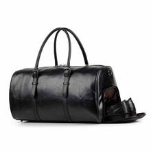 2021 Large Capacity Men For Tote Bag PU Leather Classic Black Gym Handbag Soft Convenient Practical With Shoe Pocket Bag XA520F 2024 - buy cheap