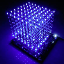 Placa de luz led 3d 8x8x8, item novo, novidade, novidade, azul, squared, kit diy, 3mm, estoque na fonte, dropshipping, 2018 2024 - compre barato