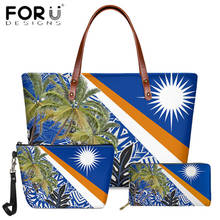 Saco de ombro da senhora do design da bolsa de couro longo do teste padrão da tribo das ilhas marshall da polinésia 3 pces bolsa feminina samoa kwajalein 2024 - compre barato