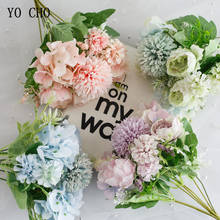YO CHO искусственный цветок 7 голов Шелковая Роза Гортензия Смешанный Букет поддельный Пион цветок мини Букет Свадебные вечерние украшения для дома 2024 - купить недорого