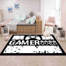 Cartoon Kid Area Rugs Black White Gamepad Print Carpets for Living Room Bedroom Playing Room Rug Mat Non-Slip Absorbent alfombra 2024 - buy cheap