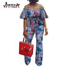 Conjunto de ropa africana para mujer, Top de retazos y pantalones informales con estampado de Ankara, ropa Vintage para mujer, moda de fiesta Dashiki, 2 piezas 2024 - compra barato