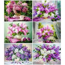 5D Diamond Painting Purple Flowers Full Drill Square Diamond Embroidery Lavender Picture of Rhinestones Home Decoration 2024 - buy cheap