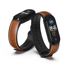New Style Strap For Mi Band 6 5 Strap Genuine Leather for Xiaomi Mi Band 5 Bracelet Wristband Correa Xiomi Miband 5 Replacement 2024 - buy cheap