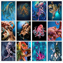 5D DIY Full Drill Diamond Painting Octopus Animal Marine Life Diamond Mosaic Animals Embroidery Cross Stitch Art Home Decor Gift 2024 - buy cheap