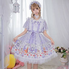 Princess tea party sweet lolita dress vintage lace bowknot cute printing victorian dress kawaii girl gothic lolita op loli cos 2024 - buy cheap