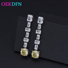 Oekdfn 100% 925 brincos de prata esterlina para as mulheres de luxo espumante aaaaa + zircon pedra preciosa noivado weddding jóias finas 2024 - compre barato