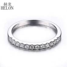 HELON VVS/DEF Moissanite Ring Sterling Silver 925 Round Lab Grown Diamond Moissanite Half Eternity Band Women Wedding Jewelry 2024 - buy cheap