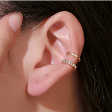 Non Pierced Crystal Clip Earrings Double U-shaped Geometric Ear Cuff Earrings Without Piercings Cartilage Earcuff Women Jewelry 2024 - buy cheap