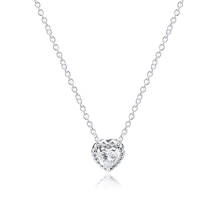 Genuine 925 Sterling Silver Sparkling Heart Necklace for Women Jewelry DIY Making Party Gift Collier Wholesale 2024 - buy cheap