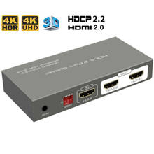 HDMI-compatible 2.0 Splitter HDR HDCP 2.2 2/4-port HDMI-compatible 2.0 splitter 4K 60Hz 1 in 2 out with EDID control 2024 - buy cheap