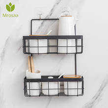 Iron Storage Rack Organizer Double Layer Wall Hanging Rack Bathroom Shampoo Shower Shelf Wall Holder Kitchen Storage Baskets 2024 - buy cheap