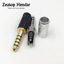 10 peças conector de cabo de fone de ouvido hifi 4.4mm banhado a ouro/rodio 5 polegadas, conector de áudio 4.4 2024 - compre barato