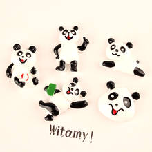 Cabujón de resina Kawaii con forma de Panda, adorno plano, cuentas de arcilla, 10 piezas, 22x30m 2024 - compra barato