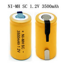 10 шт., перезаряжаемые аккумуляторы SC Ni-MH Sub C, 1,2 в, 3500 мА · ч, с вкладкой, для светодиодной отвертки 2024 - купить недорого