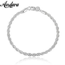 Exquisite 925 Sterling Silver Bracelet 3MM Twist Silver Bracelet, Suitable For Ladies & Men Gifts 2024 - buy cheap