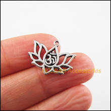 20 New Lotus Flower Charms Tibetan Silver Tone Yoga Pendants 16x20mm 2024 - buy cheap