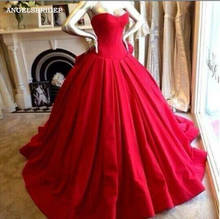 ANGELSBIRDEP Strapless Red Wedding Dresses Vestido De Noiva High Quality Satin Formal Bridal Gowns Lace-up Close 2024 - buy cheap