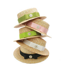 Sombrero de Sol para padres e hijos para mujer, visera de paja con perla, plana, UV, para playa, verano, S1074 2024 - compra barato