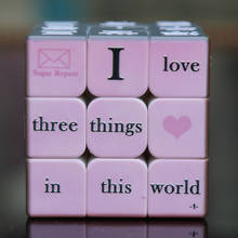 Cubo mágico con letras de amor, de 3x3x3 Cubo mágico, nuevo Color, rompecabezas, el mejor regalo para el Día de San Valentín 2024 - compra barato