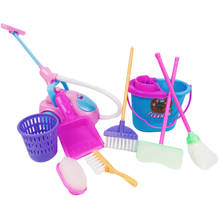 Casa de brinquedo simulada para crianças, mini brinquedo para limpeza do trabalho doméstico, presente para crianças, adereço de brinquedo de vassoura 2024 - compre barato