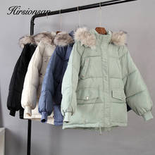 Hirsionsan-abrigo de invierno con capucha para mujer, Parkas cálidas y cálidas, chaqueta de nieve de color sólido, 2020 2024 - compra barato