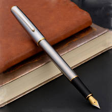 Перьевая ручка HERO 704 с наконечником 0,7 мм, нержавеющая сталь, классический дизайн, Канцтовары для школы и офиса, чернильные ручки 2024 - купить недорого