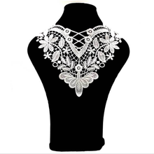 2 piezas de cuello de encaje DIY, vestido decorativo, apliques de costura, borde bordado, artículos de costura, manualidades, negro 2024 - compra barato