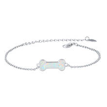 Cute Female White Blue Fire Opal Bracelet Charm Silver Color Chain Bracelets For Women Trendy Dog Bone Wedding Bracelet 2024 - buy cheap