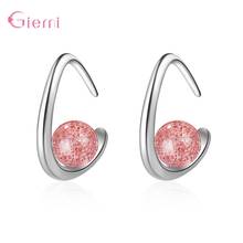 Party Anniversary Women 925 Sterling Silver Small Strawberry Crystal Dangel Earrings Korean Trend Piercing Eardrop Jewelry 2024 - buy cheap